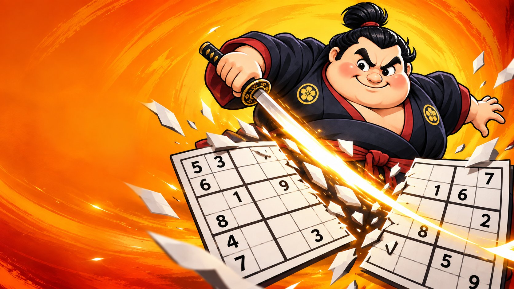 The SudoFlash fighter slices through a paper Sudoku
